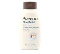 Aveeno Alivio de la piel suave olor lavado corporal para pieles sensibles, coco nutritivo, 12 onzas líquidas