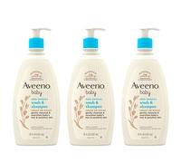 Aveeno Baby Loción hidratante para pieles sensibles con avena coloidal natural - (lavado y champú, paquete de 3)