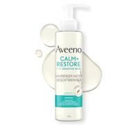 Aveeno CALM+RESTORE - Limpieza suave con avena prebiótica y agripalma, elimina la suciedad y el sebo, calma la piel sensible e hidrata, no hace espuma