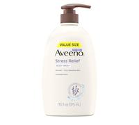 Aveeno Crema corporal para aliviar el estrés, con avena calmante, limpia e hidrata con aceites esenciales de lavanda, manzanilla y ylang-ylang, sin colorantes ni jabón, 100 ml
