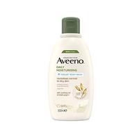 Aveeno Jabón corporal de yogur hidratante diario (1 x 300 ml), lavado suave con avena coloidal calmante y yogur griego probiótico, aroma a albaricoque y miel para pieles sensibles y secas