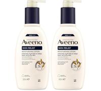 Aveeno Loción corporal hidratante Skin Relief (300 ml), loción corporal sin perfume para piel muy seca, cuidado natural de la piel con avena calmante y manteca de karité, vegana* (Paquete de 2)