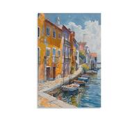 Aveiro - Póster de pintura en acuarela de Portugal, impresión de Aveiro, decoración del hogar, regalo para amantes del arte, para colgar en la pared, sin marco, 30 x 45 cm
