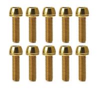 Avejjbaey 10 tornillos fijos M6 x 20 mm con arandelas, acero de alta precisión, pernos de vástago de bicicleta, pernos de cubierta superior de acero de alta precisión, tornillos de cabeza cónica con