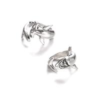 Avejjbaey 2 anillos de tiburón punk blanco y tiburón martillo, apertura ajustable, anillo de metal, joyas para mujer, 3.9x3.12in, Metal