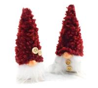 Avejjbaey 2 muñecos de duendes de Navidad, decoración del hogar, hechos a mano, figuras de poliéster para
