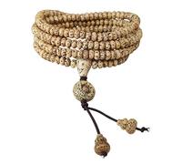 Avejjbaey Abalorio Bodhi hecho a mano con diseño de lunas de estrella, múltiples círculos, joyería de madera transpirable para actividades de relajación, accesorio espiritual de muñeca, talla única