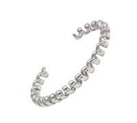 Avejjbaey Brazalete abierto inspirado en cable telefónico para mujer, joyería minimalista de acero inoxidable para ocasiones especiales, ajustable, joyería de moda para mujer, talla única, como se