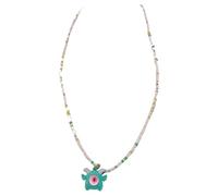 Avejjbaey Collar con colgante de monstruo de perlas coloridas, collar de perlas, perfecto, 3.12x1.95in, Mi Zhu