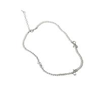 Avejjbaey Collar de perlas artificiales brillantes con detalle de lazo decorativo, cómodo y moderno, joyería de regalo, colgante de lazo, talla única, como se describe, como se describe
