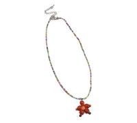 Avejjbaey Collar de perlas de flores, collar de moda con colgante exquisito, cadena de clavícula, joyería de corbata, moda, 3.12x1.95in, Perlas de arroz + acrílico