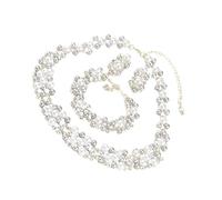 Avejjbaey Conjunto de joyas de perlas sofisticadas, ideal para realzar la noche o, 43cm 18cm 1.8x3cm, Perla sintética
