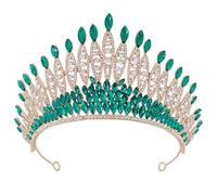 Avejjbaey Coronas de novia brillantes tamaño ajustable cristales tiaras para damas de honor tocado fiesta tocado