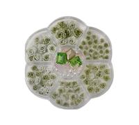 Avejjbaey Diamantes de imitación de uñas 3D flores colgantes de uñas rectángulo cristal piedras preciosas perlas perlas uñas arte encantos