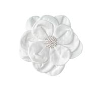 Avejjbaey Elegante broche de flores hecho de tela multicapa, accesorio de solapa de flor grande y elegante, 28x28cm, Poliéster