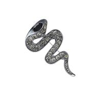 Avejjbaey Elegante broche de serpiente con diamantes de imitación y alfiler para personas a la moda, 3.4X4.5CM, Metal