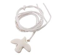 Avejjbaey Elegante collar blanco de paloma de la paz que simboliza el amor y la esperanza. Pendientes de gota elegantes adecuados para, 3.9x3.12in, Resina