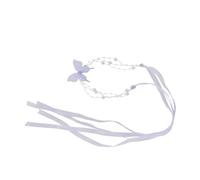 Avejjbaey Elegante collar con colgante de mariposa. Precioso collar de perlas para clavícula con mariposa, 4.29x3.9in, tela
