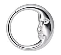 [Avejjbaey] Joyería única para tabique con forma de gota de agua y luna, elegante anillo de nariz con diseño de luna, elegante clip para la nariz
