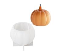 Avejjbaey Molde de silicona flexible 3D en forma de calabaza, forma de vela, aromaterapia, hecho a mano, molde de adorno de escritorio
