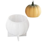 Avejjbaey Molde de silicona flexible 3D en forma de calabaza, forma de vela, aromaterapia, hecho a mano, molde de adorno de escritorio