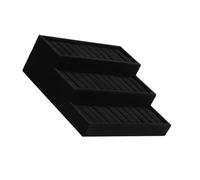 Avejjbaey Múltiples niveles de terciopelo esmerilado trapezoidal, organizadores de joyas, materiales de tablero de fibra, almacenamiento seguro para colgantes, cadenas, caja de exhibición de joyas