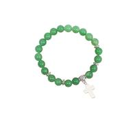 Avejjbaey Pulsera ajustable con cuentas de cristales de imitación para tamaño de muñeca, joyería simbólica, piedras preciosas verdes, talla única, como se describe