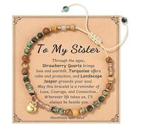Avejjbaey Pulsera ajustable de piedra natural de moda con acento único de corazón, accesorio de muñeca hecho a mano para mujer, joyería de tendencia, talla única, como se describe