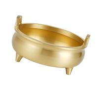 Avejjbaey Quemador de incienso elegante de latón con base de trípode, para ceremonias religiosas, adoración doméstica, marco para