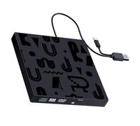 Avejjbaey Quemadores de DVD externos USB 3.0 tipo C portátil para PC portátil, transferencia de datos de alta velocidad, enchufes y funcionalidad de reproducción, USB C, unidad externa de CD/DVD