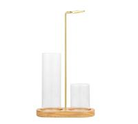 Avejjbaey Quemadores de varillas de incienso 2 en 1 con base de madera de 8 formas y vaso de cristal, para decoración del hogar, fragancias, quemadores