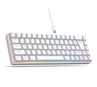 Avejjbaey Teclado de membrana de 68 teclas, teclado en miniatura, retroiluminación LED, máquina de escribir, sensación mecánica, ruso e inglés, un teclado para juegos
