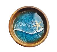 Avejjbaey The World of The Sea in Bowls - Cuencos hechos a mano con diseño de océanos, conchas, estrellas de mar, tortugas, decoración del hogar para niños, decoración artística de Navidad