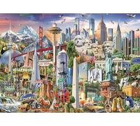 AveJoys Puzzle para adultos, 1000 piezas, símbolos de América del Norte, 70 x 50 cm, rompecabezas para adultos, juego educativo, desafío, 1000 piezas, rompecabezas para adultos y niños