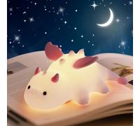 AVEKI Luz nocturna para niños, luces de silicona con diseño de dragón de leche con 7 colores, regulable y recargable, lámpara magnética de mesita de noche de dinosaurio para guardería de bebé, regalos