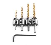 Avellanador Recubierta de Titanio Brocas de Chaflán de HSS para Carpintería Escariador de Carpintería(3-6mm (3/4/5 / 6mm)