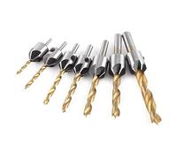 Avellanador Recubierta de Titanio, Carpintería Herramientas Aburridas Escariador de Carpintería con Llave Hexagonal para Madera Plástica Madera Bricolaje 3MM - 10MM(7pcs,3-10mm)