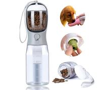 AVELORA Botella de agua para perros con contenedor de alimentos, dispensador de agua portátil para perros para caminar al aire libre, senderismo, viajes, artículos esenciales para cachorros,