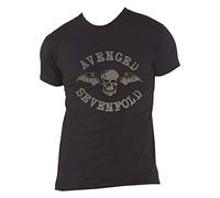 Avenged Sevenfold Camiseta clsica Deathbat Hi Build oficial para hombre, color negro, Negro, S