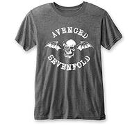 Avenged Sevenfold 'Deathbat' (Grey) Burnout T-Shirt (XX-Large)
