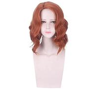Avenger Black Widow Cosplay Natasha Romanoff Corto Curly Wave Wig Resistente al Calor Pelucas sintéticas Resistente al Calor Halloween Cosplay for Las Mujeres