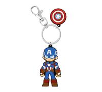 Avengers Captain America Cartoon Silicone Red and Blue Charm Keychain GH00332RL.PH, Blue, Talla única, Dibujos
