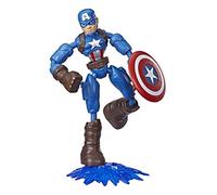 Marvel Figura Bend & Flex Capitán América E7869 15 cm flexible, accesorio, multicolor