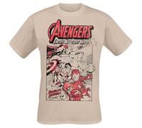 Avengers Earth's Mightiest Heroes Hombre Camiseta Crudo M 100% algodón Vorne Bedruckt Regular