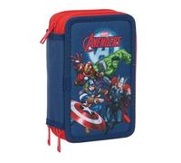 Avengers - Estuche Escolar con 37 Útiles Incluidos, Estuche Infantil, Estuche Niño, Ideal para Niños de 5 a 14 Años, Cómodo y Versátil, Calidad y Resistencia, 12.5x5.5x19.5 cm