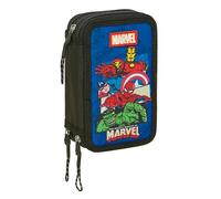 AVENGERS - Estuche Escolar con 37 Útiles Incluidos, Estuche Infantil, Estuche Niño, Ideal para Niños de 5 a 14 Años, Cómodo y Versátil, Calidad y Resistencia, 12.5x5.5x19.5 cm
