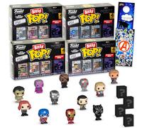 Avengers Funko Bitty Pop 4 Pack - Paquete con Mini Funko Pop Figuras de Capitán América, Iron Man, Hulk, Thor, Loki, More Plus Pegatinas | Avengers Mini Figuras Coleccionables Set
