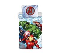 Jerry Fabrics Juego de edredón y almohada Marvel Avengers individual para niñas 100% algodón