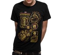 Avengers Infinity War - T-Shirt (Unisex-S) Block Characters (Black)