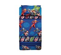 Avengers, Juego de sábanas para Cama Individual, Juego de sábanas de Disney, sábana encimera, sábana Bajera Ajustable, Funda de Almohada, Azul, Marvel, Disney, 100% algodón, Producto Oficial